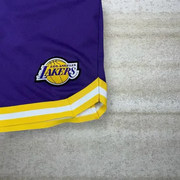 Vintage Y2K Lakers Gym Shorts Mens M Relaxed Fit Purple Yellow Lebron James - Picture 3 of 9